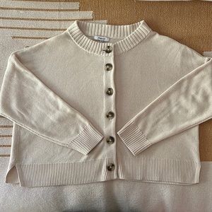 Madewell Broadway Cropped Cardigan Sweater - Cream / XL